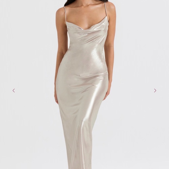 House of CB Dresses & Skirts - House of CB Backless Satin Dress in Cream
